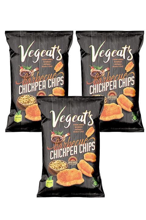 Vegeat's Vegan Fırınlanmış Barbekü Aromalı Nohut Cipsi 50 Gr 3'lü Paket
