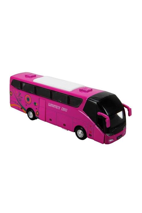 anıloyuncak Oyuncak Metal Sesli Ve Işıklı Otobüs 19 Cm Çek Bırak Fuşya