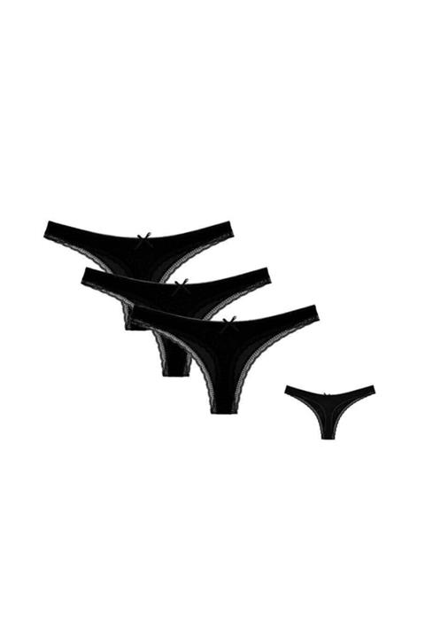 Donella 3'lü Siyah Viskon Basic Tanga  2495q-3lu