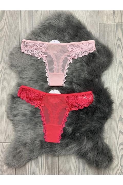 Zena Kadın Pembe Fantazi Tanga 2'li