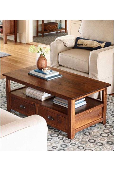 Latanwood Doğal Masif Ahşap Orta Sehpa