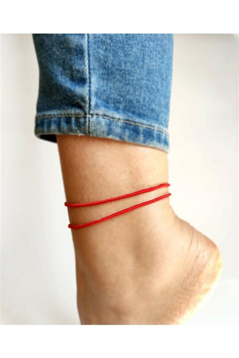 İsabella Accessories Kadın  Ip Halhal 2'li Set Kırmızı