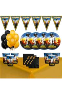 partykids Playerunknown's Battlegrounds 16 Kişilik Doğum Günü Parti Süsleri Malzemeleri Seti