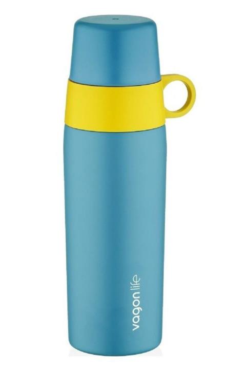 Vagonlife Hills 450 ml Mavi Çelik Termos Matara Çocuk Genç Yetişkin