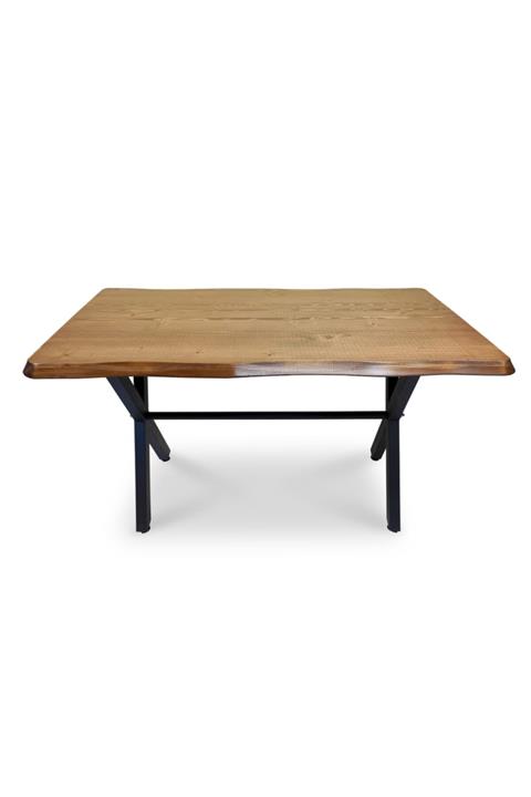 Mobildeco Masif Ahşap 80 X140 Kütük Yemek Masası Ceviz X Ayaklı