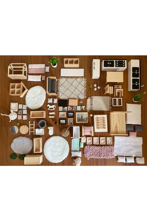 Alin Ahşap Diyarı Bebek Evi Eşyaları