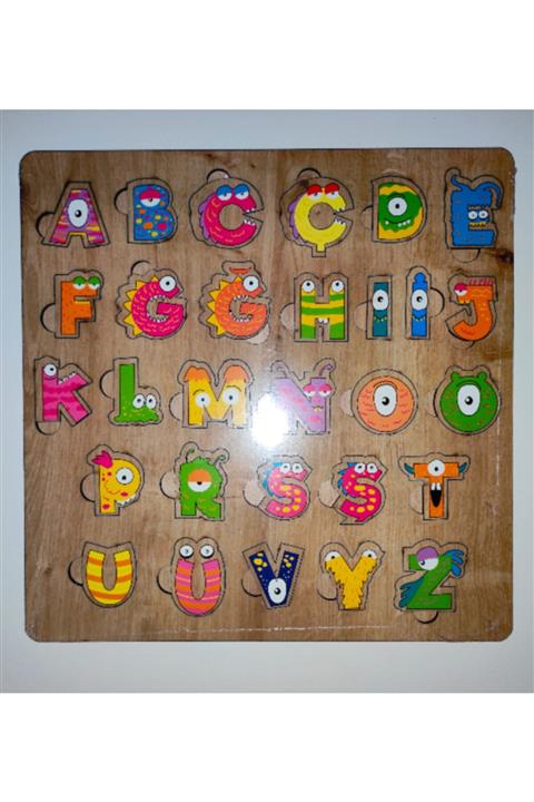 AVDA Alfabe Türkçe Harfler Puzzle Bul-tak Eşleştirme Ahşap Puzzle Yapboz