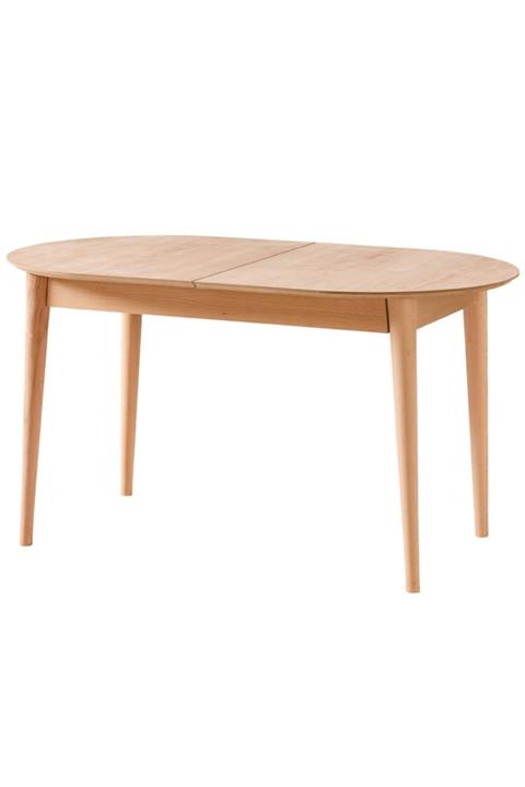 Bendegan Retro Ilaveli Oval Masa Cilasız Ham Ahşap