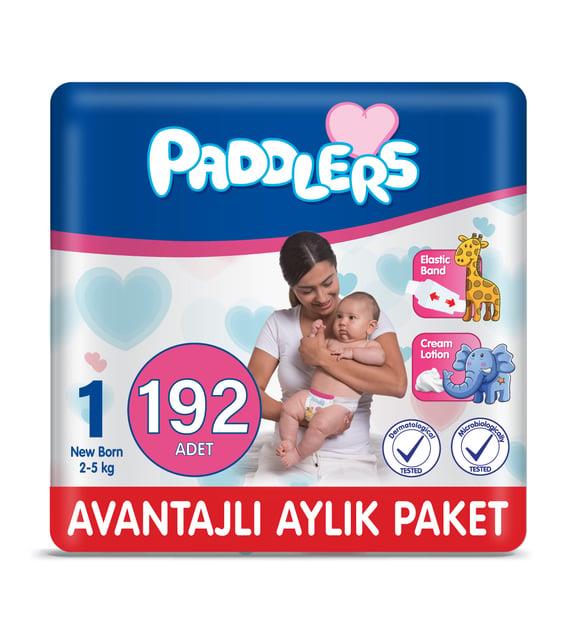 Paddlers Bebek Bezi 1 Numara Yenidoğan 192 Adet (2-5 KG) Aylık Paket