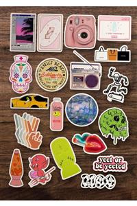 Stickir 20'li Aesthetic Sticker Paketi 2 - Aestetich Laptop Sticker Seti