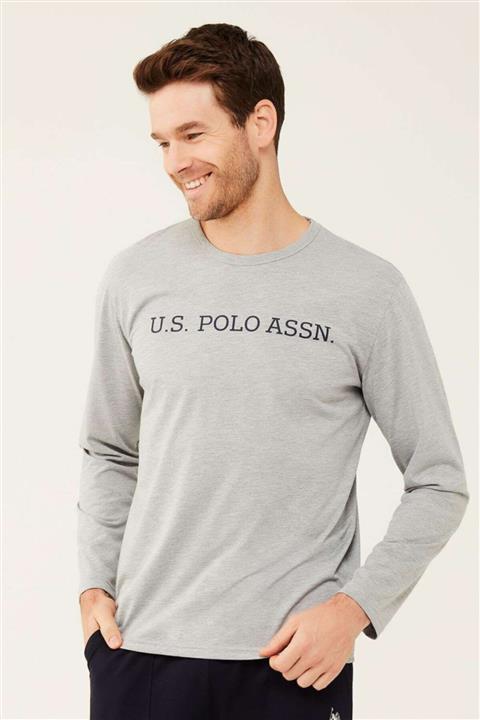 U.S. Polo Assn. Erkek Gri Melanj Uzun Kollu Sweatshirt