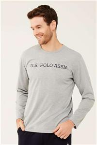 U.S. Polo Assn. Erkek Gri Melanj Uzun Kollu Sweatshirt