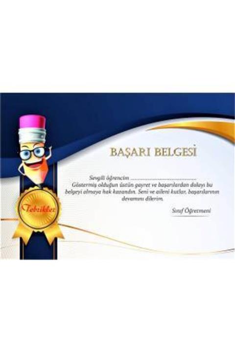 şahane parti Başarı Belgesi 20 Adet Büyük Boy A4
