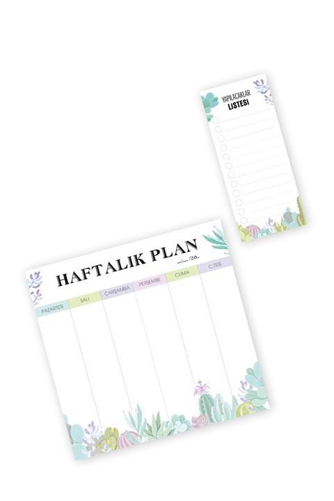 YAPRAK Haftalık Planlayıcı Ve Yapılacaklar Listesi 2 Li Set - Pnld30111