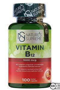 Nature's Supreme Vitamin B12 1000 Mcg 100 Kapsül