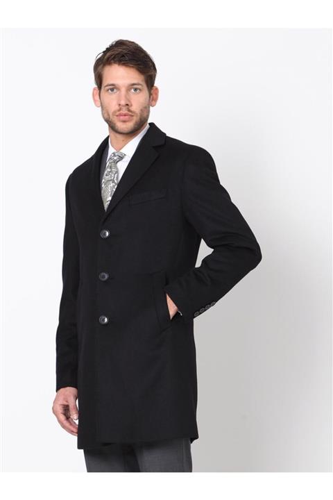 Kip Erkek Siyah Dokuma Palto KP10116629