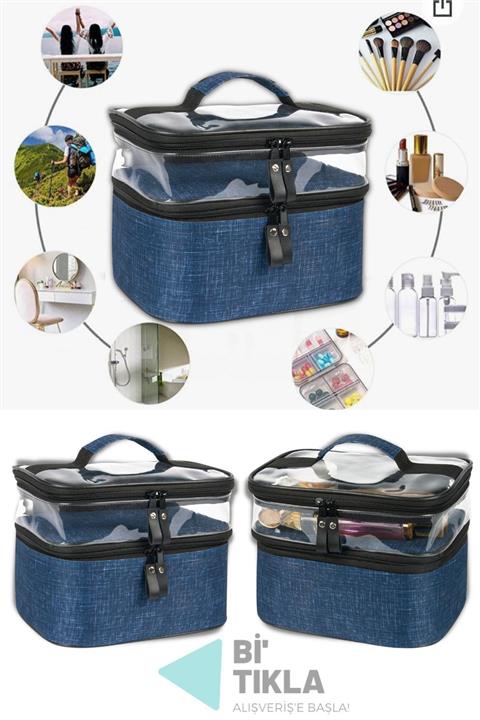 Ankaflex Makyaj Organizeri Makyaj Çantası Seyehat Çantası Mavi