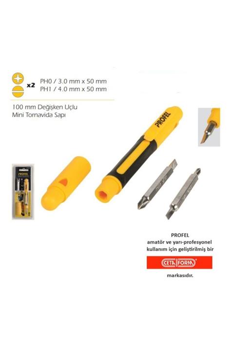 PROFEL Kalem Tipi Mini Bits Uçlu Tornavida Seti 4in1