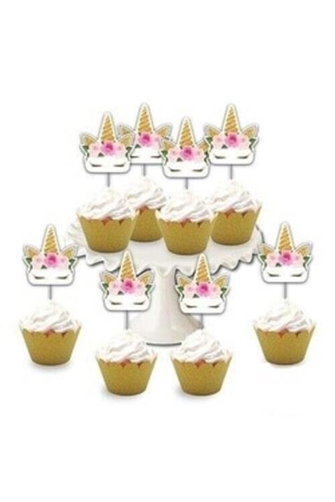 UNICORN Çiçekli Eva Kürdan Simli 8 Adet