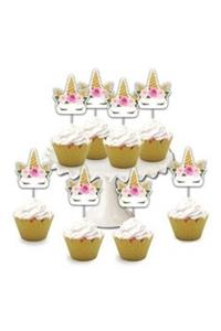 UNICORN Çiçekli Eva Kürdan Simli 8 Adet
