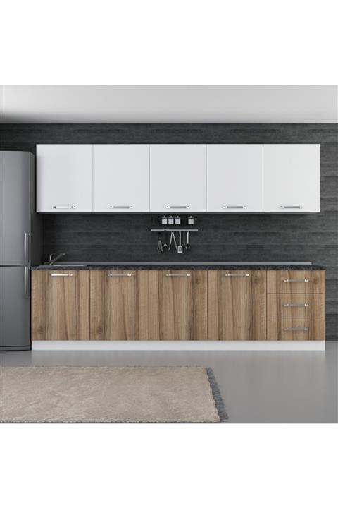 Minar 300 Cm Mutfak Dolabı Beyaz Dore 300-d3