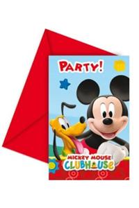 Partimarka Mickey Mouse Playful Parti Davetiyesi 6 Adet