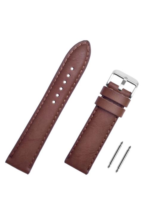 Saatse Koyu Kahverengi Suya Dayanıklı Deri Saat Kordonu Kayış 20mm