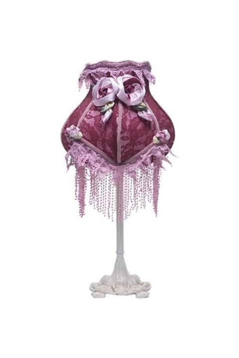 BİEV Dantelli Ve Püsküllü Edward Gül Abajur