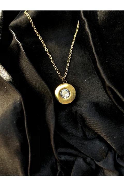 Thepars Taş Rengi Degiştirilebilen Bvlgari Model Çelik Kolye