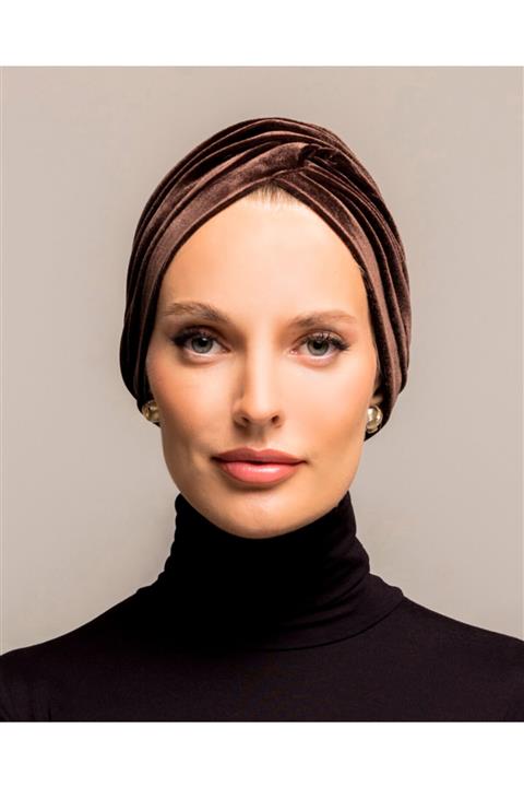 B10E Kadın Kahverengi Tesettür Bone