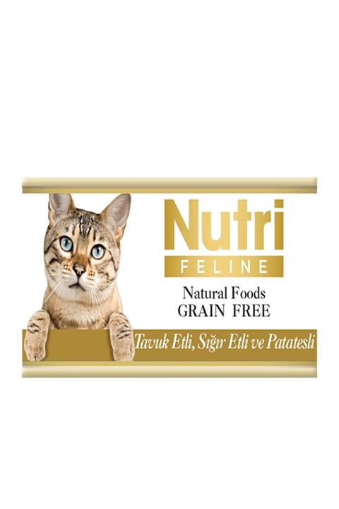 Nutri Sığır,tavuk Ve Patatesli Tahılsız Kedi Yaş Maması 85 Gram