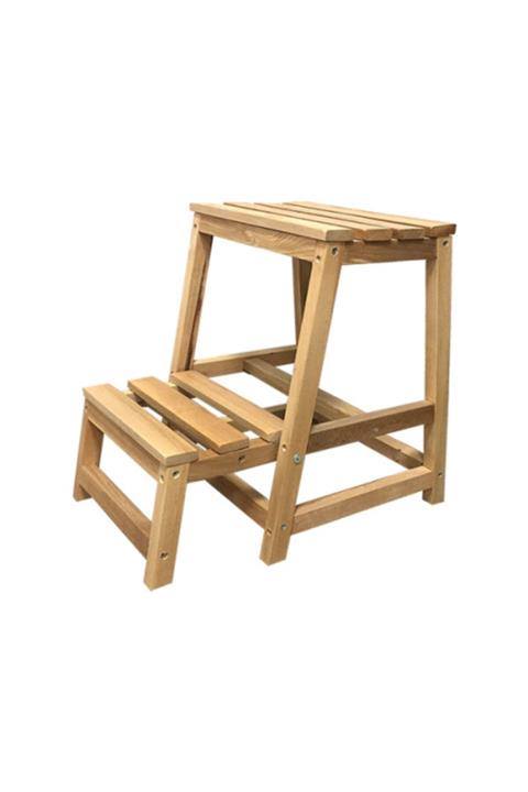 zuli wood 2 Katlı Katlanır Ahşap Basamak Tabure Özellikli