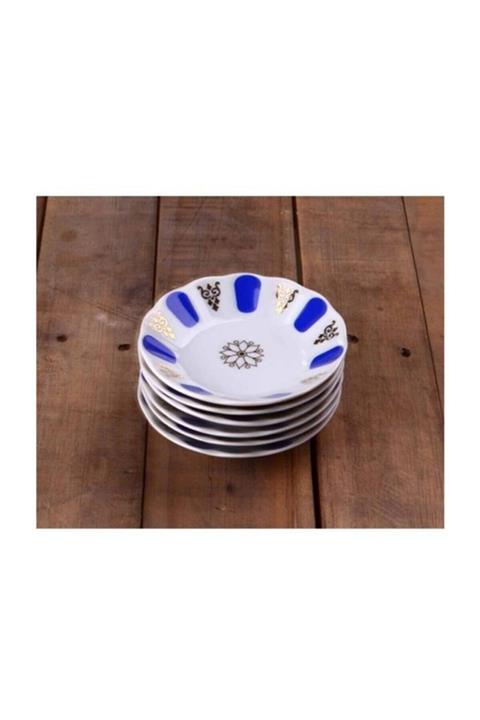 EWs Klasik Model Mavi Çay Tabağı