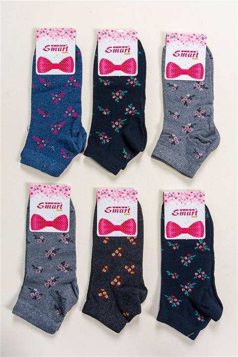 Line Smart Kadın Pamuklu Desenli Patik Çorap 6'lı