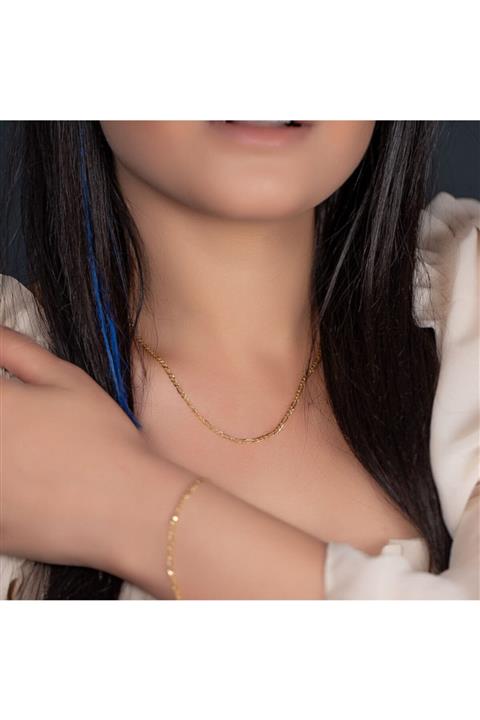 Arden Gold Altın Zincir Kolye Ve Bileklik Takım - Mnk075