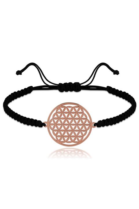 SARIASLAN Rose Yaşam Çiçeği Makrome Gümüş Bileklik