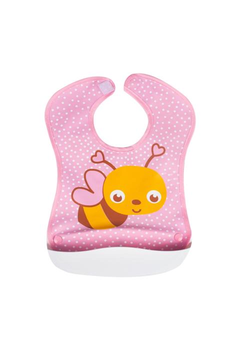 Sevi Bebe Plastik Cepli Önlük - Arı Desen