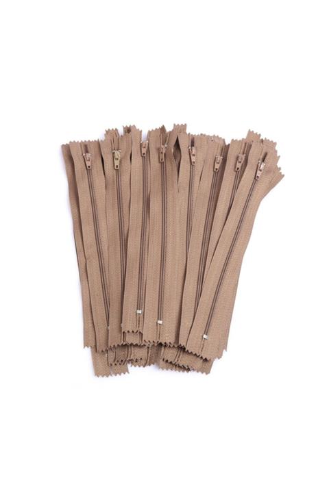 Bayar Kumaş Sütlü Kahve Fermuar 20 Cm Pantolon Fermuarı 10 Adet