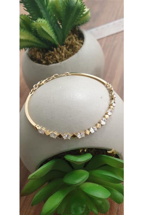 Altınalsak Beyaz Taşlı Çıtır Kelepçe