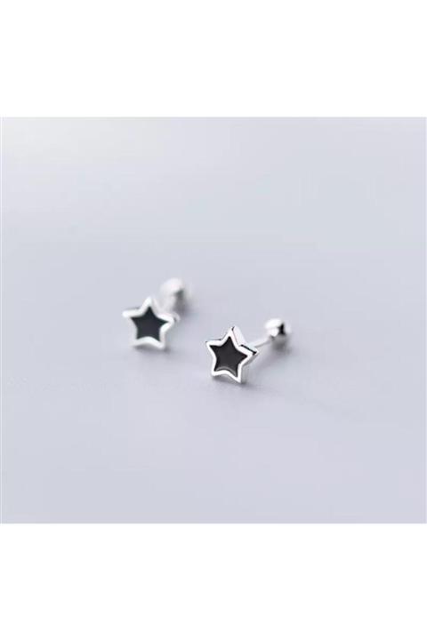 Jaida Moda Cerrahi Çelik Siyah Taşlı Tragus Helix Piercing 6mm