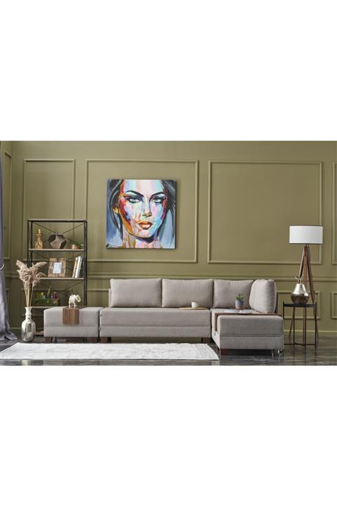 Evdebiz Fly Yataklı Köşe Koltuk Krem Sağ