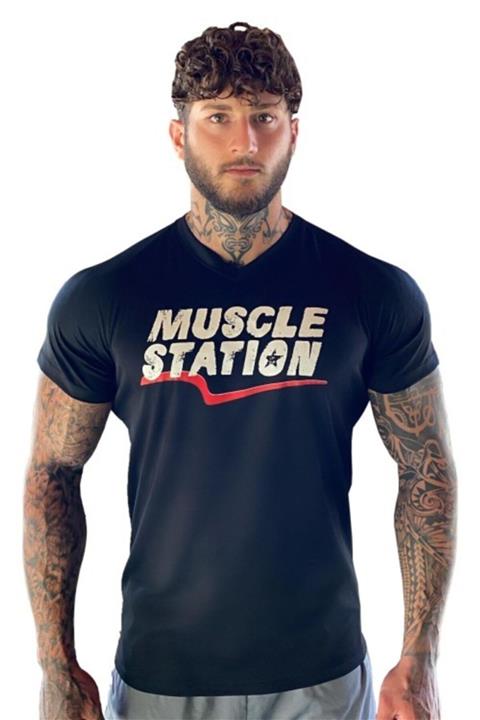 Muscle Station Musclestation Siyah Fitness Tshirt