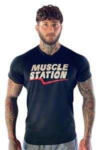 Muscle Station Musclestation Siyah Fitness Tshirt