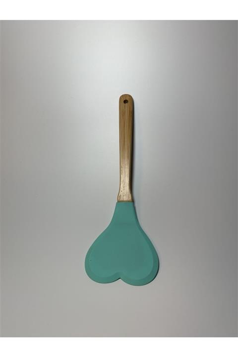 ACAR HOME Kalp Şekilli Silikon Spatula Turkuaz