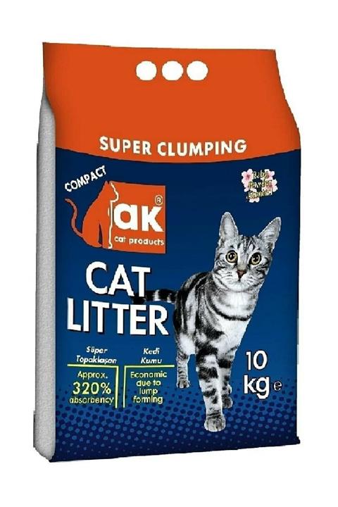 Akkum Bebek Pudrası Kokulu Ince Taneli Kedi Kumu 10 Kg