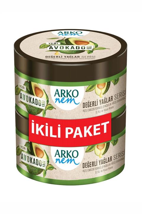 ARKO Nem Değerli Yağlar Avokado Yağı El Ve Vücut Kremi 250 Ml + 250 Ml