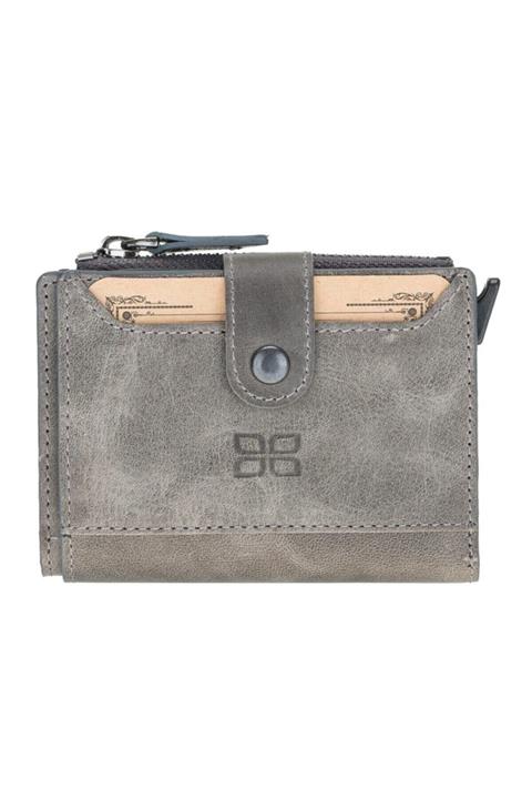 Bouletta Mekanizmalı Zip Deri Kartlık-cüzdan Rfıd Tn18 Gri