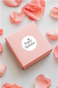 Özer Store Happy Birthday Yazılı Yuvarlak Hediye Paketi Etiketi Sticker