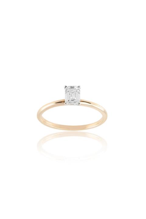 emek mücevher 0.50 Ct. Emerald Pırlanta Tektaş Yüzük