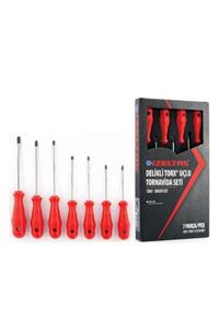 İzeltaş Delikli Torx Uçlu Tornavida Seti 7 Parça Tr10 - Tr15 - Tr20 - Tr25 -tr27 Tr30 - Tr40